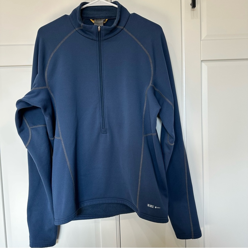 REI men’s large blue Half-Zip Pullover,fleece,polartec,outdoor Gorpcore